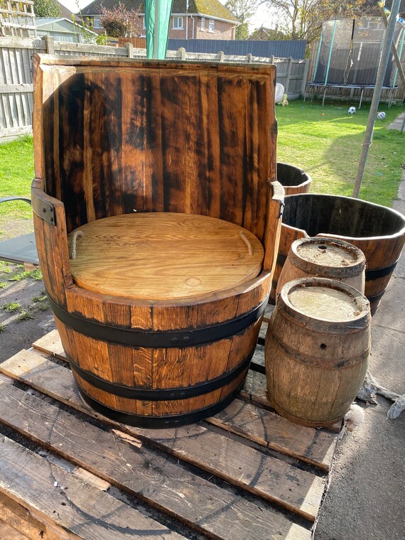 Whisky Barrel Chairs with storage Etsy