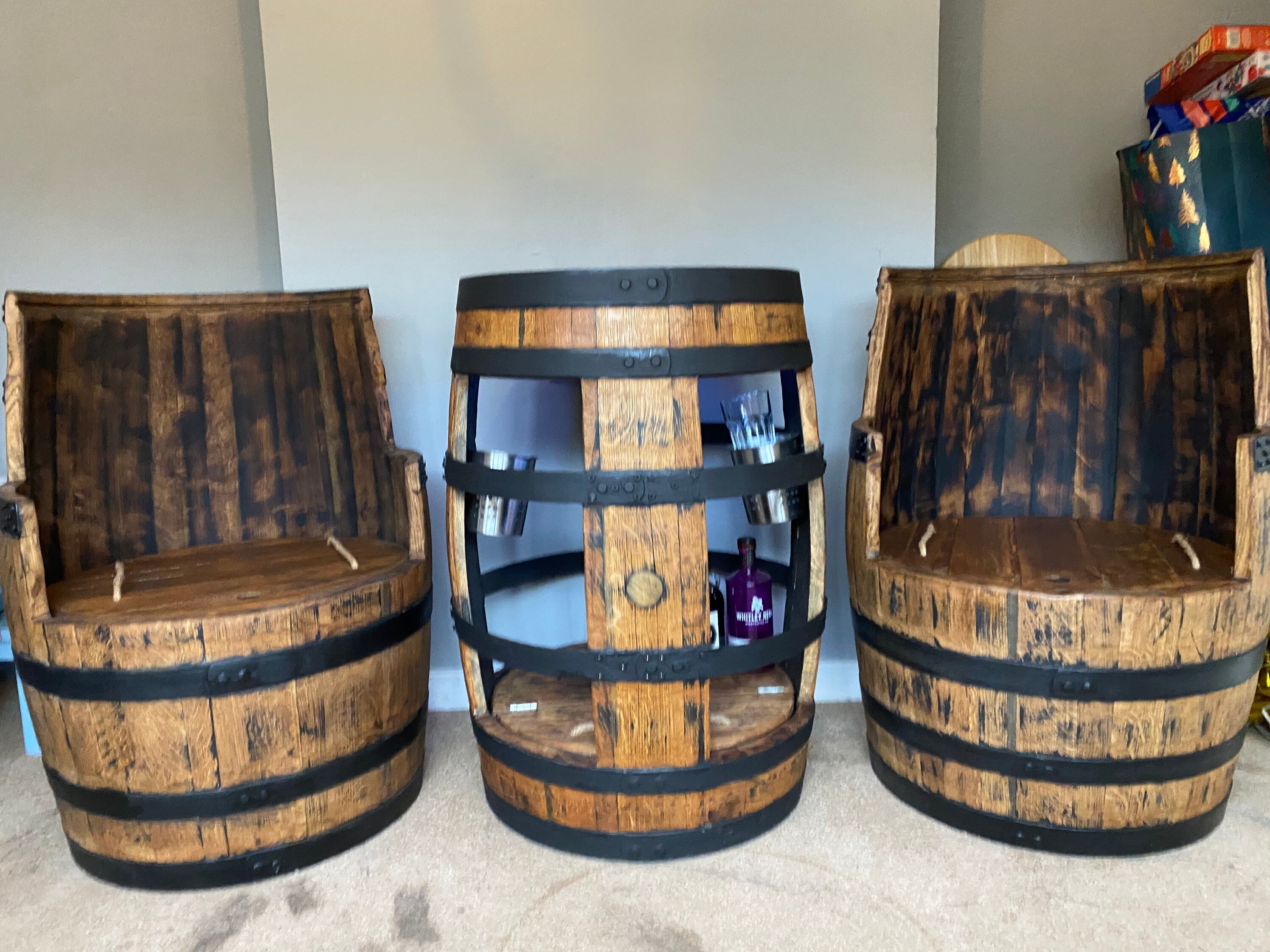 Whisky Barrel Chairs with storage Etsy