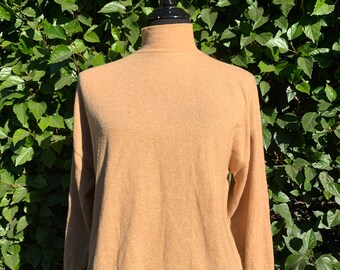 Mock Neck Sweater, Dropped Shoulder Sweater, Soft Knit Long Sleeve Top