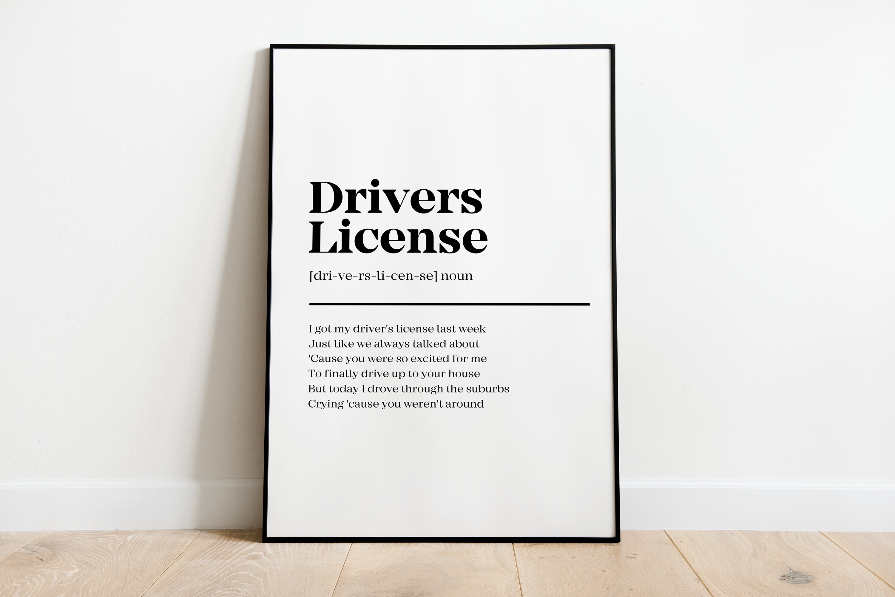 Olivia Rodrigo Driver S License Song Lyric Print Etsy Olivia Rodrigo Driver S License Song Lyric Print Etsy
