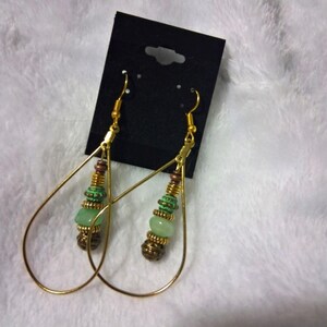 elegant green aventurine boho earrings
