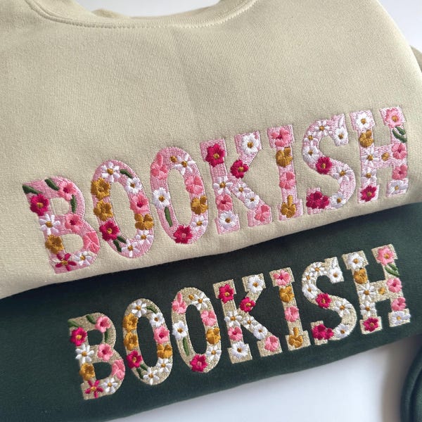 Floral Bookish Embroidered Sweatshirt | Bookish | Gifts for Book Lovers and Bookworms | Book Club Jumper
