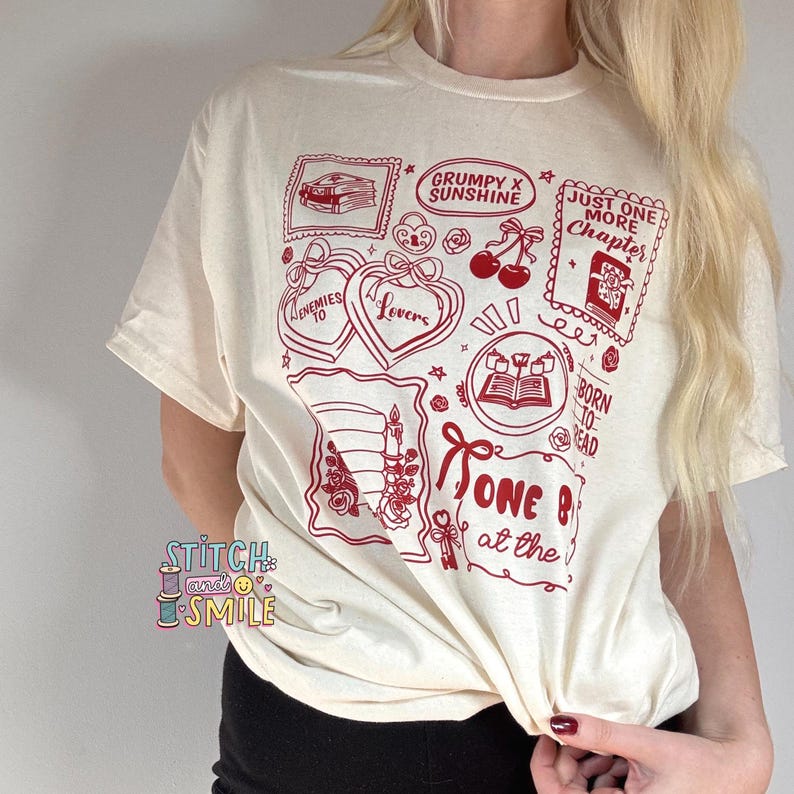 Book Tropes Printed T-Shirt | Bookish Fashion | Bookworm Gifts | Romantasy