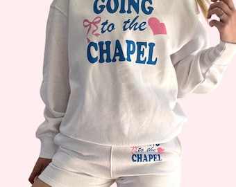 Going To The Chapel Sweatshirt and Shorts | Bridal Jumper | Hen-do and Bride to Be Gift | Wedding Morning