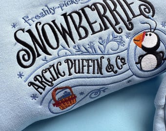 Arctic Puffin Snowberries Embroidered Sweater | Buddy Elf | Xmas Jumper | Festive Sweater
