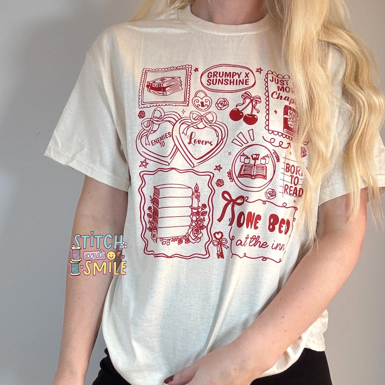 Book Tropes Printed T-Shirt | Bookish Fashion | Bookworm Gifts | Romantasy