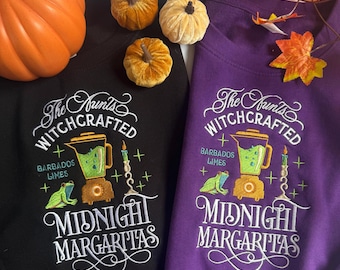 Middernacht Margaritas Witch geborduurd sweatshirt | Praktisch magisch sweatshirt | Griezelige Halloween-trui | Heksensweater