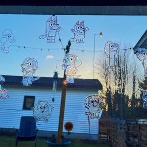 Blue y and friends window cling Suncatcher