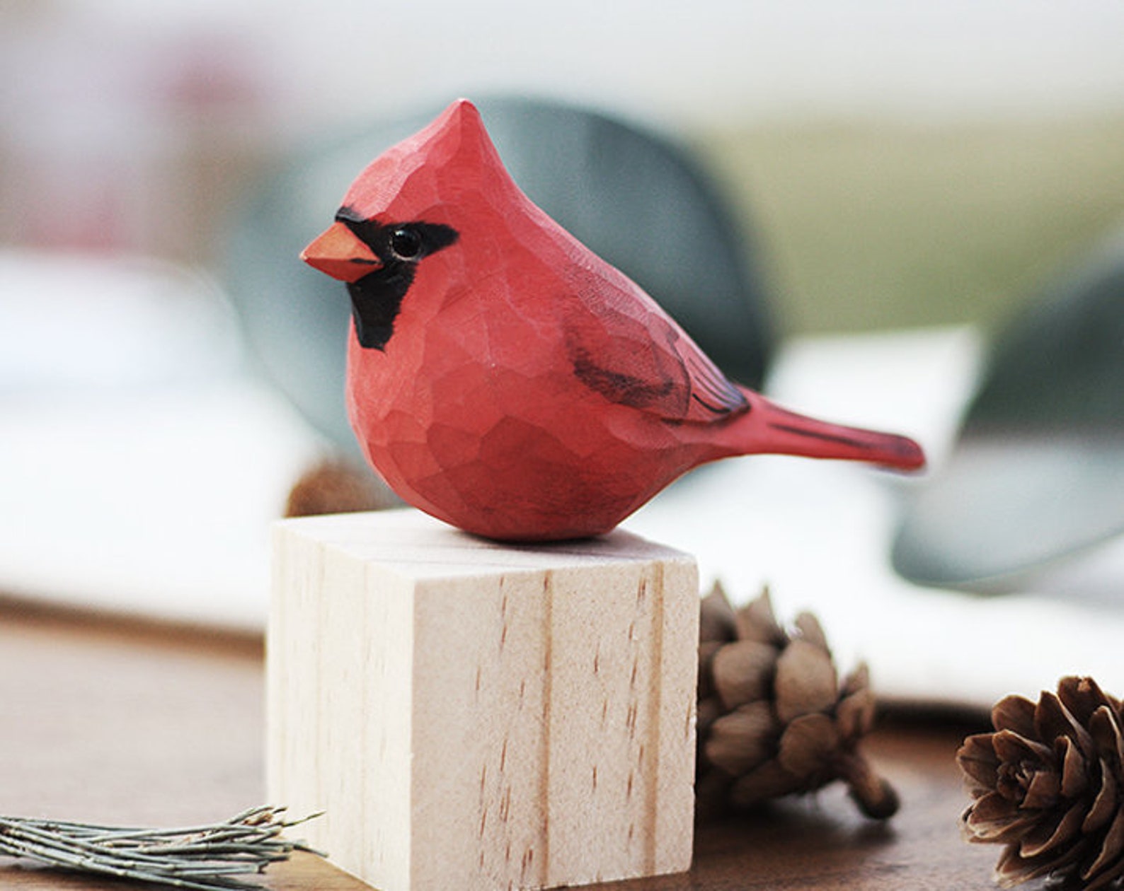 Carved Wooden Cardinal Unique Hand made highquality Etsy