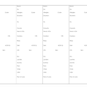 PCU/Tele Nurse Report Sheet
