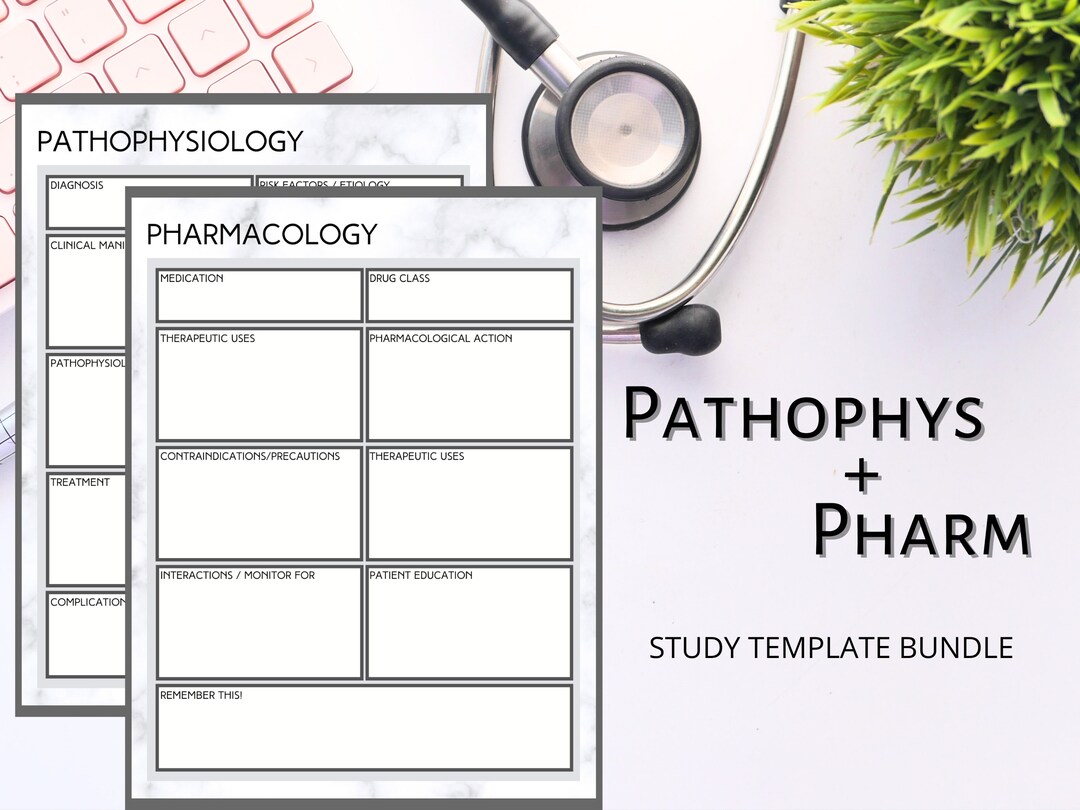 PATHOPHYSIOLOGY & PHARMACOLOGY Study Template Bundle - Etsy