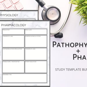 PATHOPHYSIOLOGY & PHARMACOLOGY Study Template Bundle