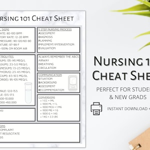 Nursing 101 Cheat Sheet | study guide for healthcare professional students