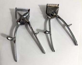Vintage Sta-Sharp and Priests Rota Manual Hair Clippers USA Barber Tools Set 2