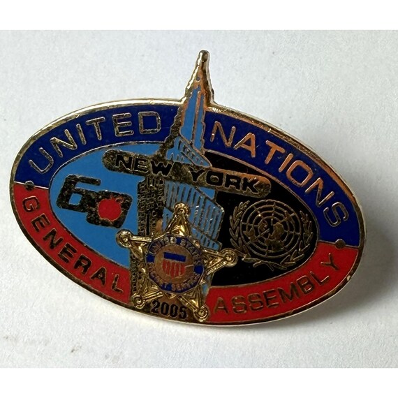 United Nations General Assembly 60th Anniversary 2005 US Secret Service UN Pin