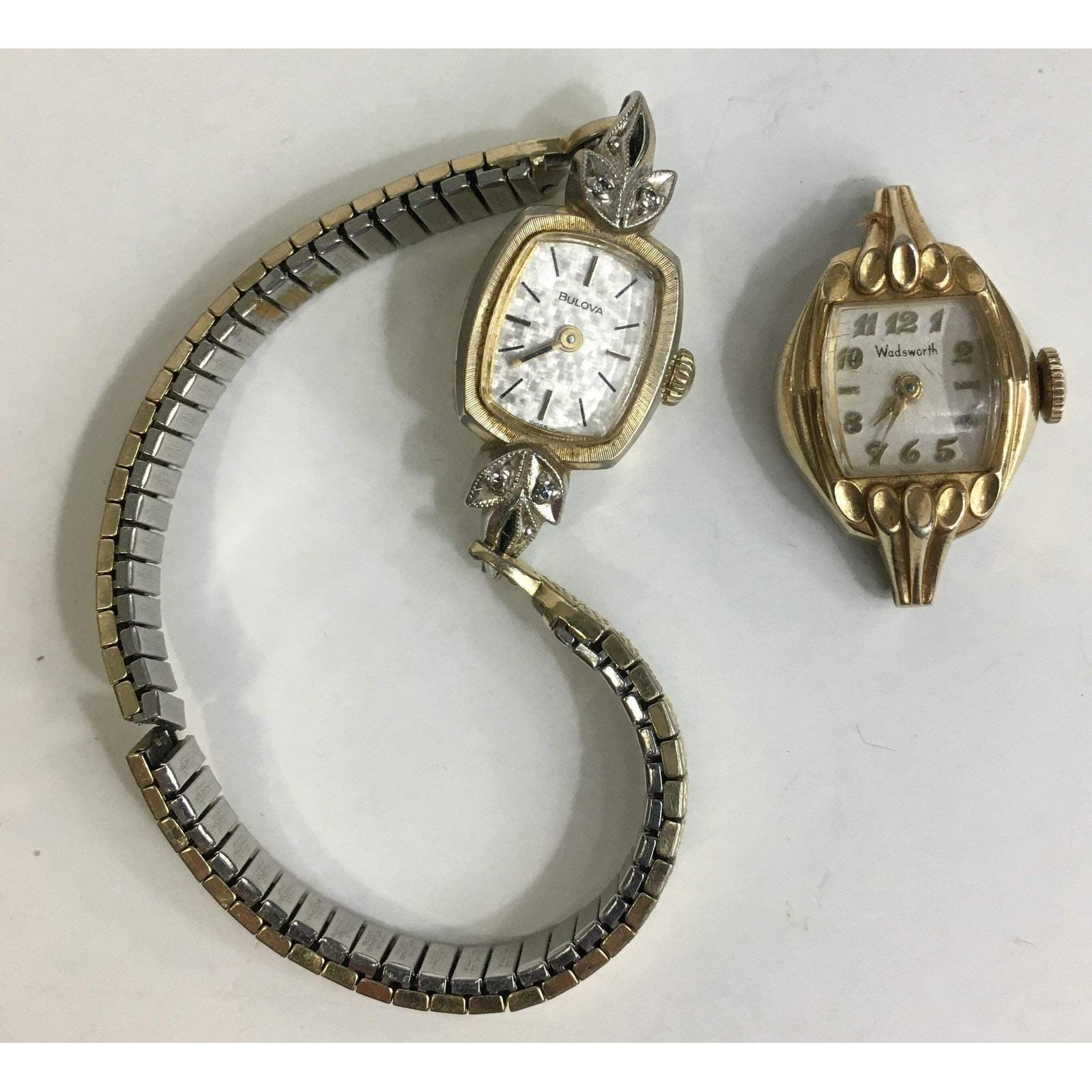Vintage 1970s Bulova mesh style watch with diamond accent. Vintage: 1970s Bulova President - The Time Bum main image 3