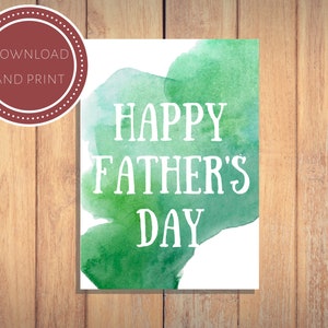 Biglietto per la festa del papà stampabile in formato PDF / Bellissimo e semplice biglietto per la festa del papà acquerello / Scarica il biglietto per la festa del papà fai da te / Festa del papà del patrigno