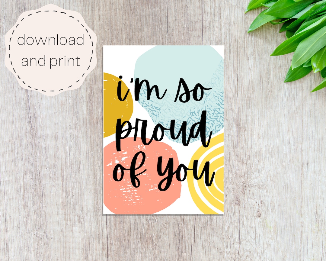 I'm so Proud of You Card | Printable Graduation Gift (instant Download ...