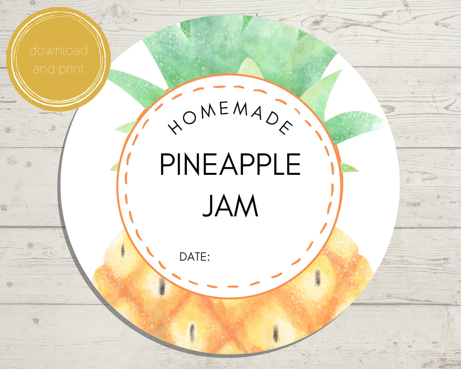Printable Pineapple Jam Jar Labels | Mason Jar Canning Tags | 2