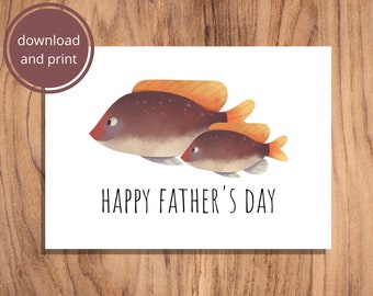 Whimsical Fish Father's Day Card: Son or Daughter (Digital Download)