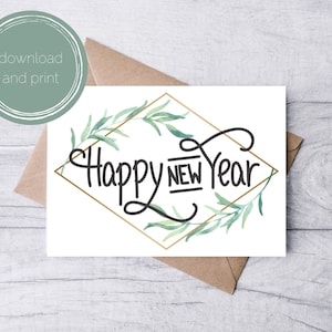 Printable Happy New Year Card Etsy's Pick New Years Eve 2024 Optimistic Positive New Years Card Instant Digital Download PDF PNG JPG image 1