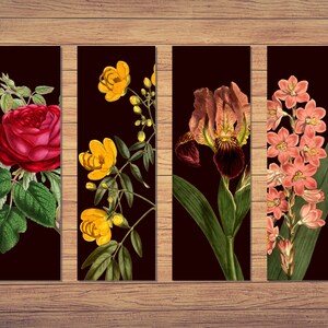 Printable Bookmark | Printable Bookmarks | Bookmark Set | Book Lover Gift | Floral Bookmarks | Moody Botanical | Digital Download