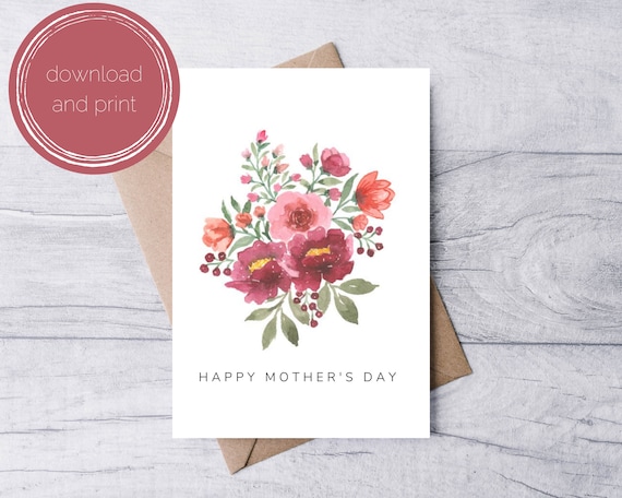 Printable Mother's Day Card Happy Mother's Day Card - Etsy