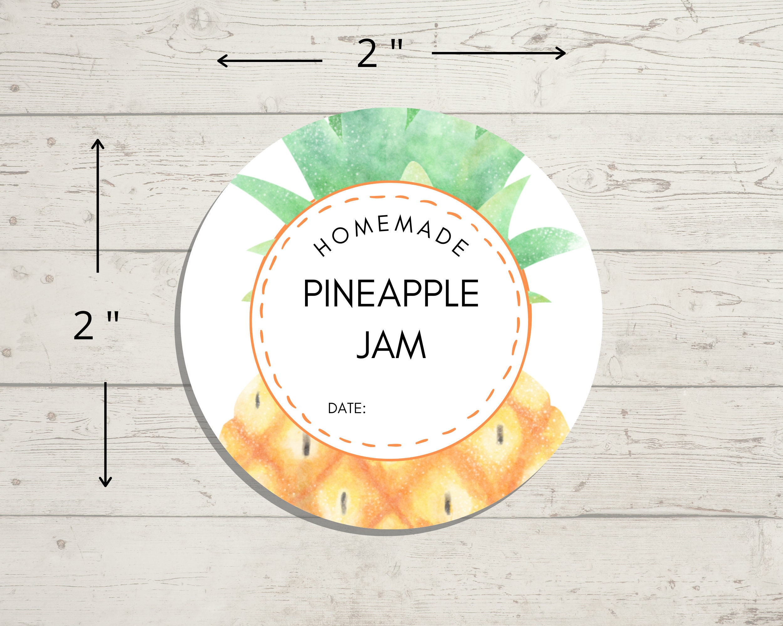 Printable Pineapple Jam Jar Labels | Mason Jar Canning Tags | 2" X 2" Canning Jar Stickers | PDF ...