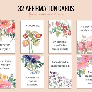 Tarjetas de Afirmación Positiva Imprimibles para Mujeres / Tarjetas de Afirmación de Mujeres / Afirmaciones Diarias de Amor Propio / Descarga Digital Instantánea PDF