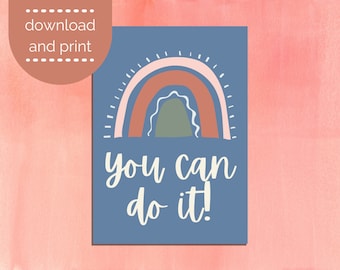 Carte You can do it : carte d'encouragement imprimable (PDF, PNG, JPG)