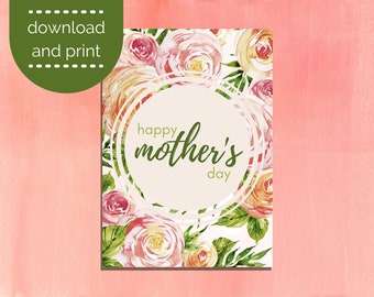 Floral Mother's Day Card Printable (PDF, PNG, JPG)