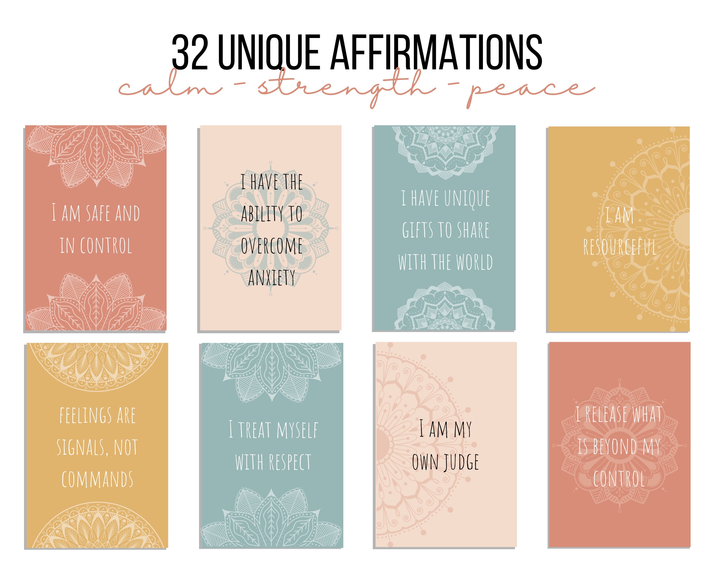 Printable Positive Affirmation Cards for Anxiety | PDF Positive ...