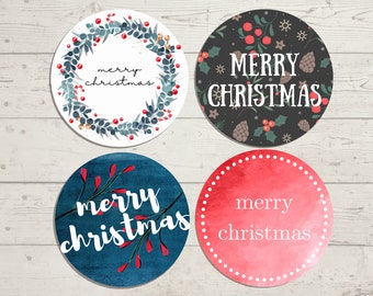Merry Christmas Gift Tags Printable - Set of 4 | Round 2