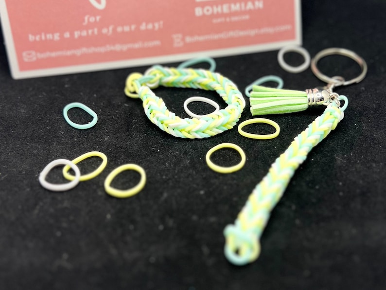 Rubber Keychain, Rubber Bracelet, Elastic Keychain, Elastic Bracelet Etsy