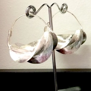 Large Silver Fulani Earrings approx 6cm x 6cm (2.5Inches x 2.5Inches) Weight approx 11 grams each.