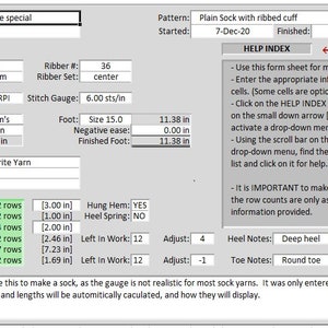 Circular Sock Machine (CSM) Row Calculator V4.0 - NEW Lowered Price