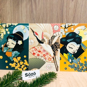 LOT de 3 cartes illustrées