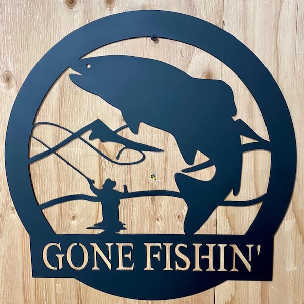 Fly Fishing Metal Art Wall Decor Etsy