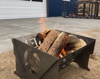 Custom Metal Fire Pit Collapsible, Heavy 12 gauge Steel