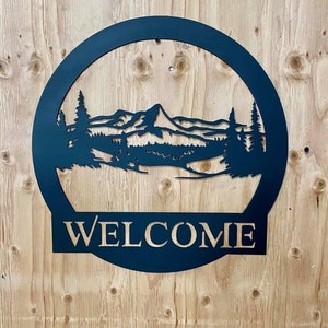 Custom Metal Sign, Mountain 2 Scene, Cabin Decor