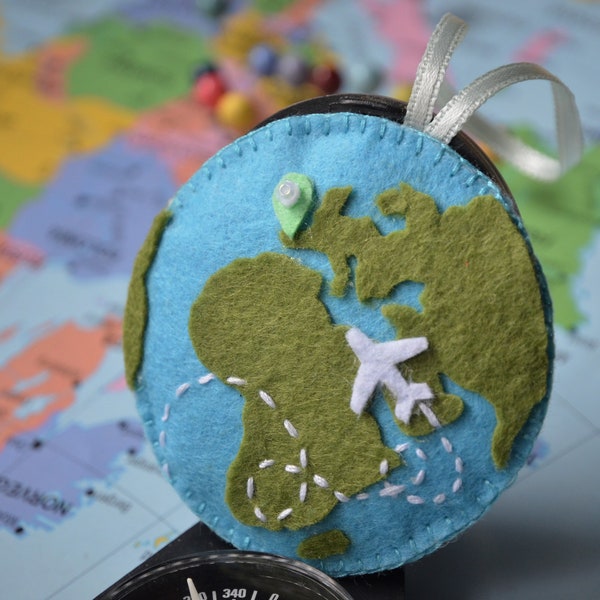 Globe-trotter felt keepie gift for travel lovers
