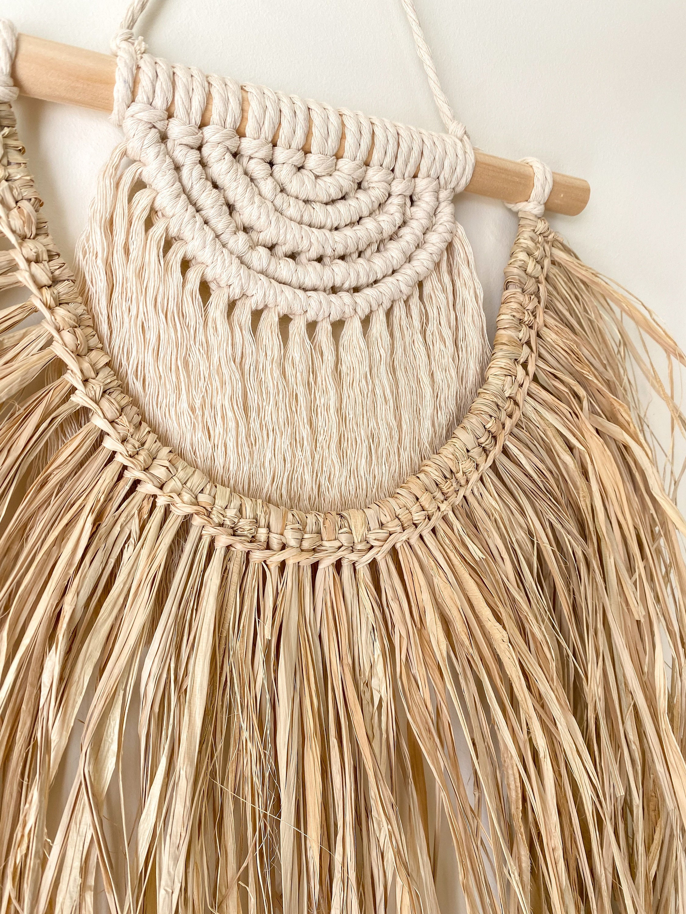 Macrame Fiber Arts Macrame wall hanging Raffia wall hanging Wall art ...