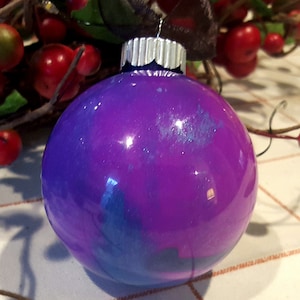 Acrylic poured ornament, Christmas tree decoration balls, metallic Christmas ornaments, Christmas bauble glass, stocking stuffer gift