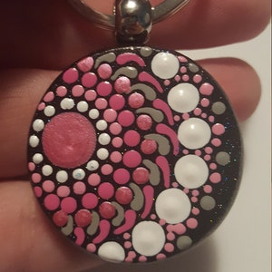 Llavero mandala, llaveros de arte punto para mujeres, mandala de arte punto, llavero de madera, relleno de Navidad, regalos para mujeres