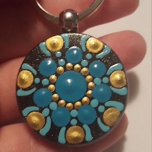 Mandala keychain, dot art keychains for women, dot art mandala, wooden keychain, Christmas stocking stuffer, gifts for women