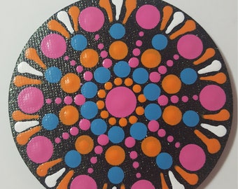 Mandala Magnet, Dot Art Magnet, Weihnachtsstrumpf, Küchenmagnet für Kühlschrank, Boho Kunstwerk, Leinwand Magnet, Geschenk für Sie