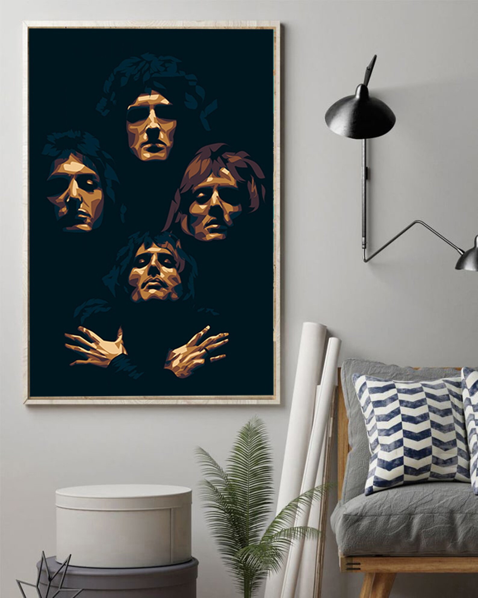 Queen Bands Poster Rock Queen art Queen Band Members Rock Etsy
