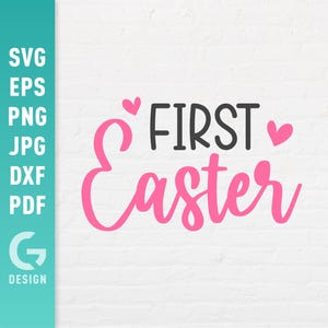 Prima Pasqua SVG, Baby 1st Easter Png, Tutina per neonato, Orecchie da coniglio in gravidanza File di taglio per sublimazione per Cricut Silhouette