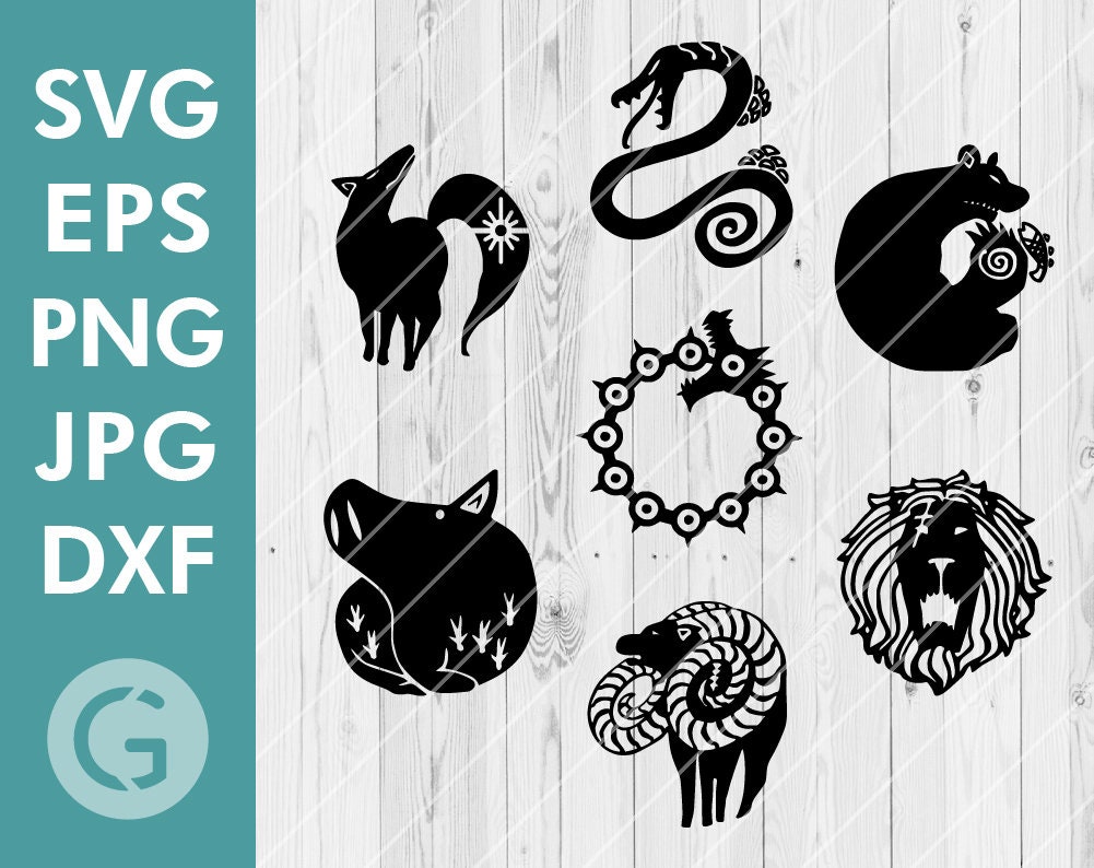 Simboli I Sette Peccati Capitali Siete pecados capitales Símbolos Tatuaje SVG Archivo Png Jpg | Etsy