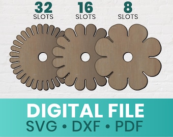 Friendship Bracelet Wheel SVG , 32 16 8 Slots , Kumihimo Trollen Wheel , Template Braid Gift Laser Cut File, Digital File